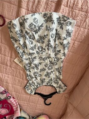 White Floral Print Casual Girls' Dress